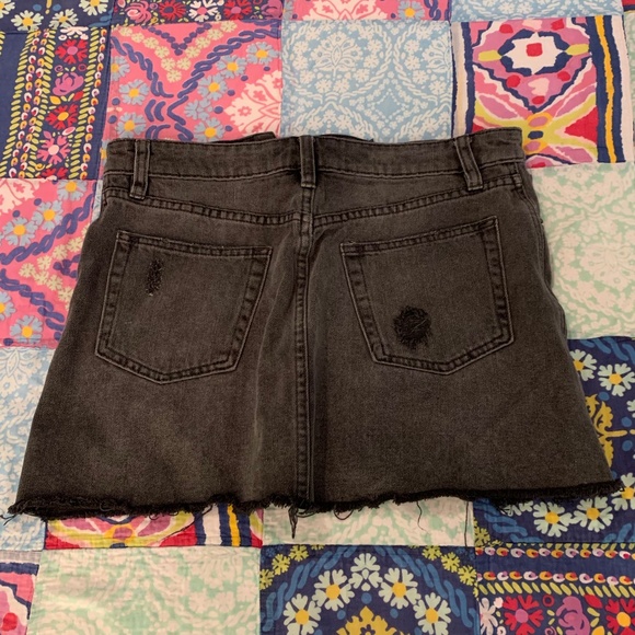 Free People dark grey denim mini skirt - Picture 3 of 4
